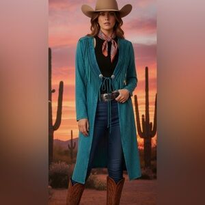 Back in the Saddle Fringe Long Duster